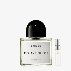Byredo Mojave Ghost EDP kvepalų buteliukas ir mėginuko atomaizeris – Aromatale