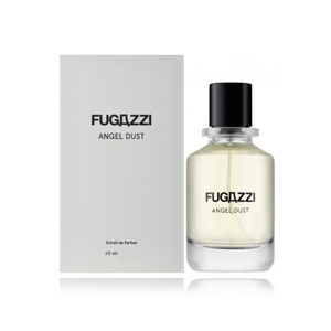 Fugazzi Angel Dust Extrait -pakkaus ja pullo – minimalistinen niche-tuoksu, Aroma Tale