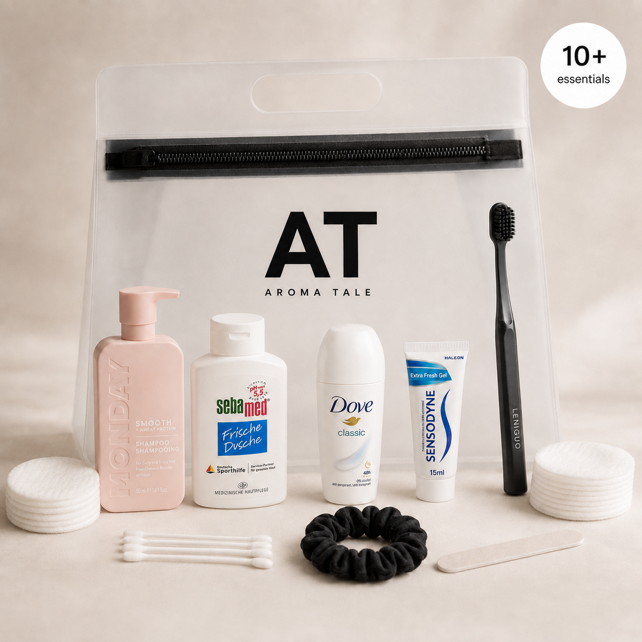 Weekend Essentials Basic Kit reisihügieenikomplekt läbipaistvas kotis – Aromatale
