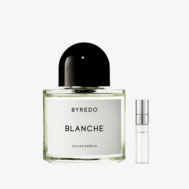 Byredo Blanche EDP kvepalų mėginukas su atomaizeriu unisex su aldehidų ir muskuso natomis – švarus elegantiškas aromatas