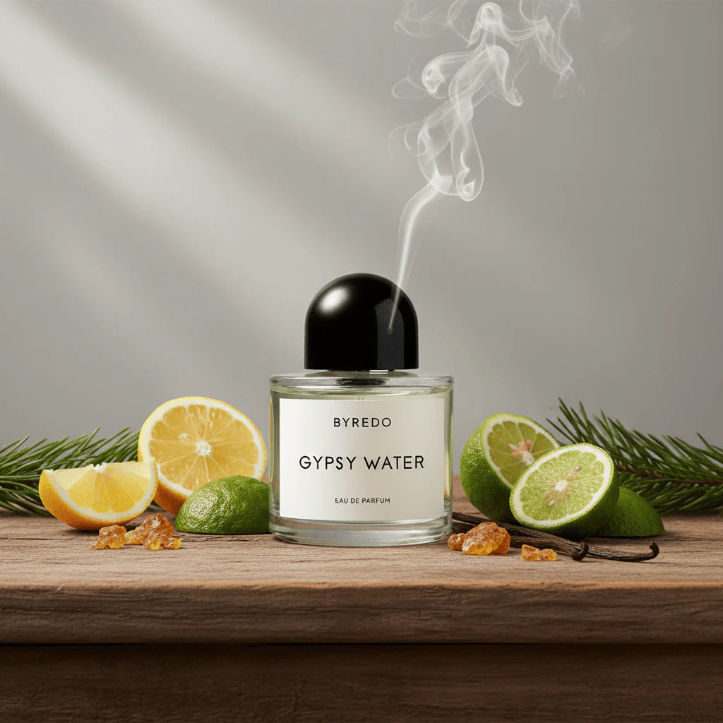 Byredo Gypsy Water EDP kvepalų buteliukas unisex su citrusų ir medienos natomis – gaivus nišinis aromatas