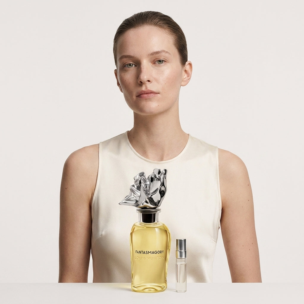 Louis Vuitton Fantasmagory Extrait de Parfum smaržu paraugs – salds vaniļas un mandeļu aromāts, Aroma Tale