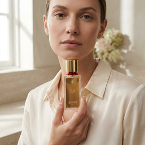 Marc-Antoine Barrois Tilia EDP hajuvesipullo mallin käsissä – Aromatale