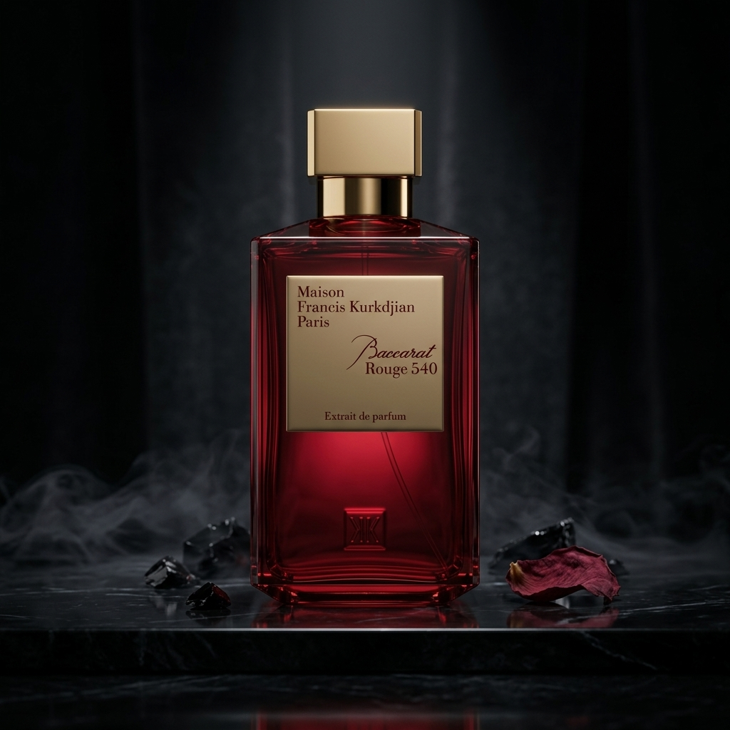 Maison Francis Kurkdjian Baccarat Rouge 540 Extrait kvepalų buteliukas tamsioje kompozicijoje – Aromatale