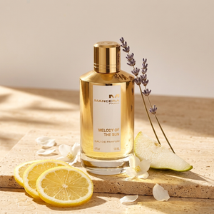 Mancera Melody of the Sun EDP smaržu pudele citrusaugļu un ziedu kompozīcijā – Aromatale
