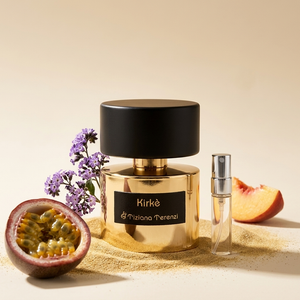 Tiziana Terenzi Kirkè Extrait de Parfum parfüümipudel ja Aroma Tale'i näidis puuviljade ning õitega