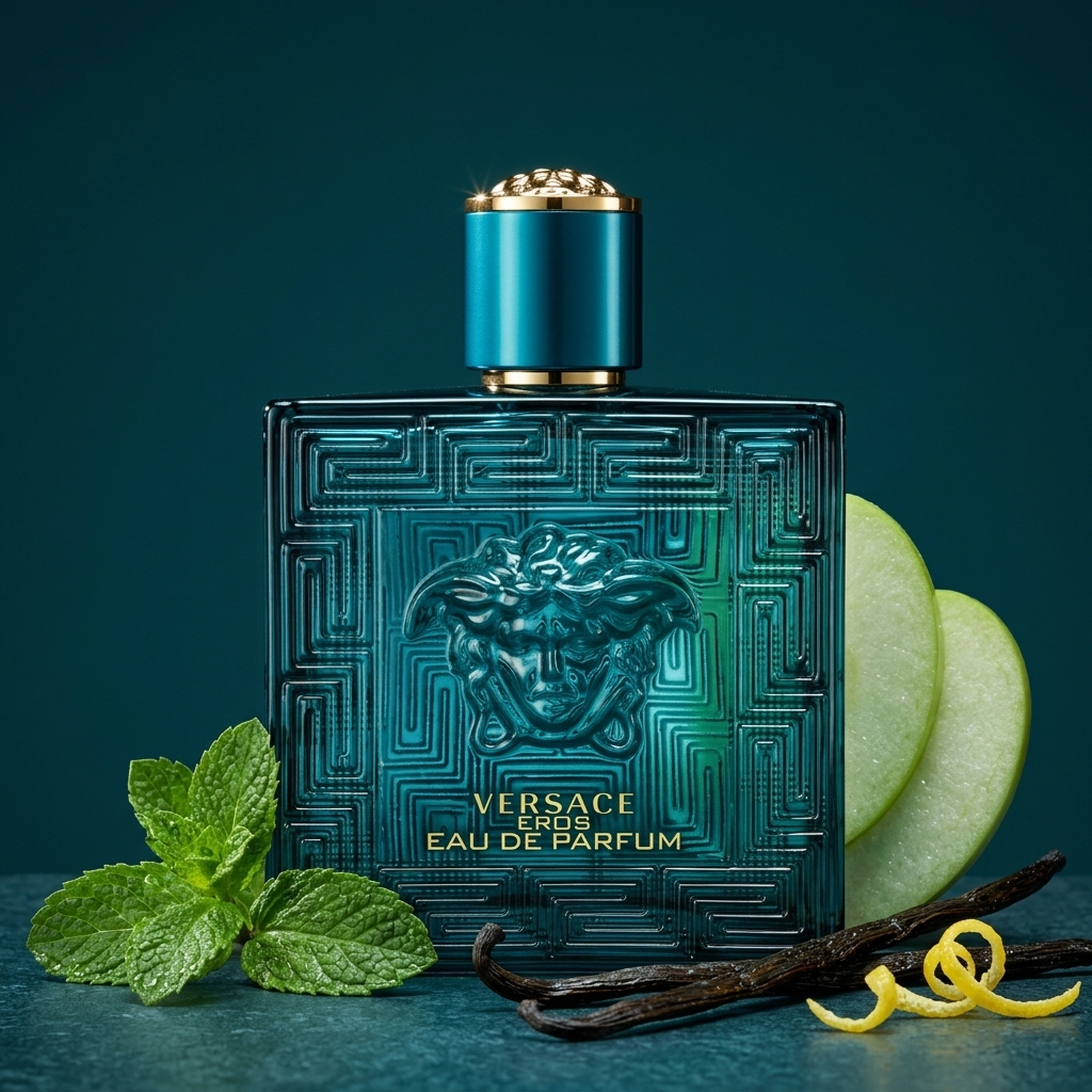 Versace Eros EDP parfüümipudel õuna, piparmündi ja vanilliga