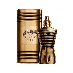 Jean Paul Gaultier Le Male Elixir parfüümipudel ja pakend
