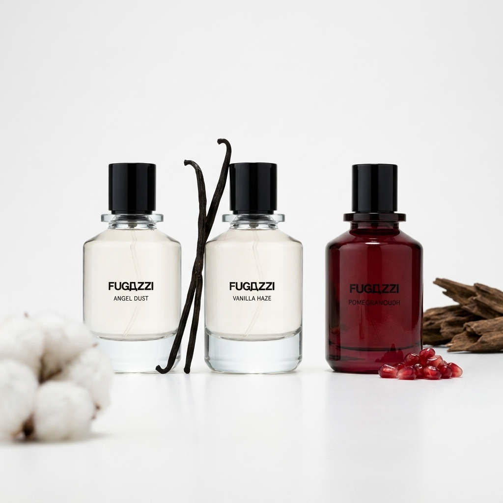 Fugazzi Discovery Set kolm parfüümipudelit vanilli, puidu ja marjadega
