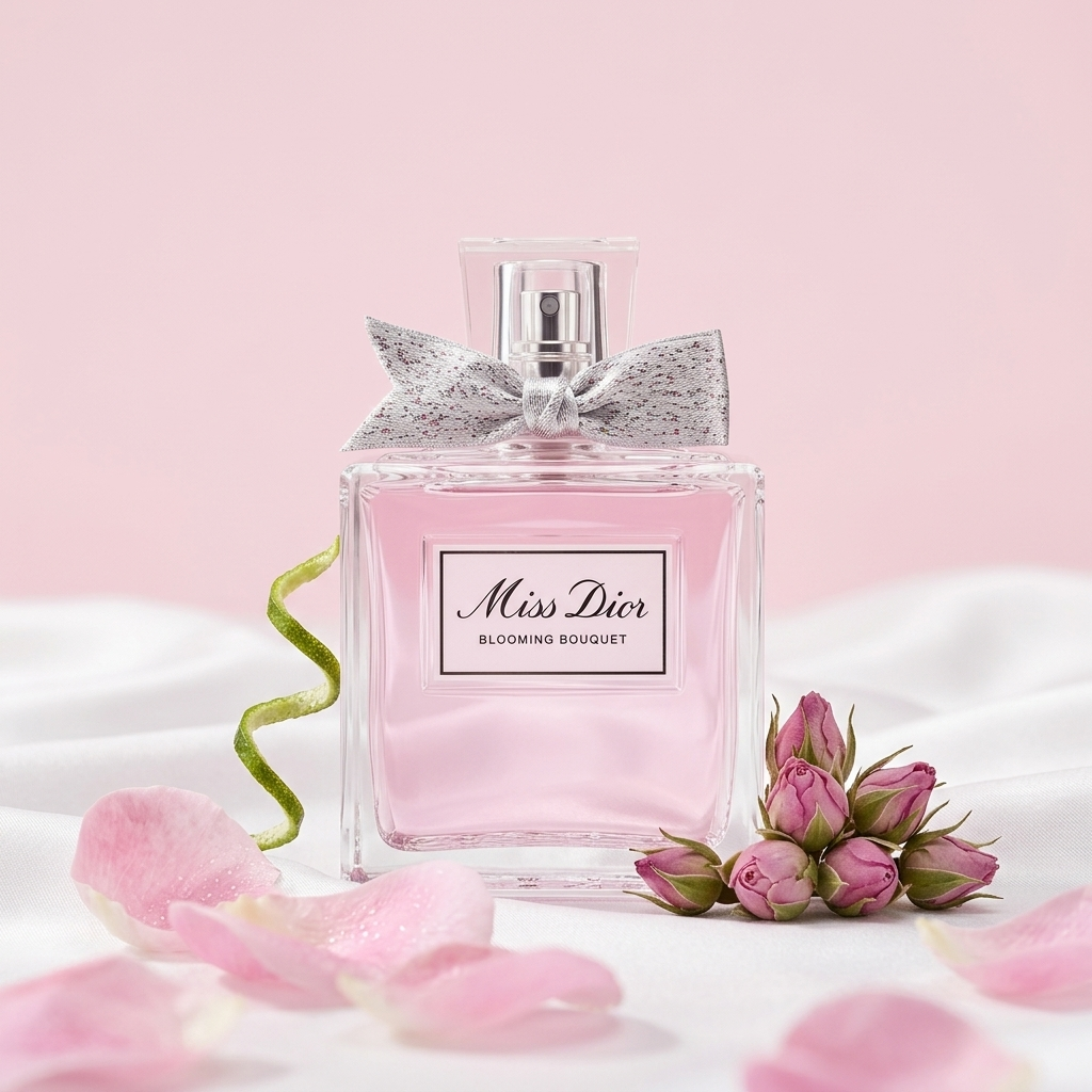 Miss Dior Blooming Bouquet EDT parfüümipudel roosi kroonlehtedega