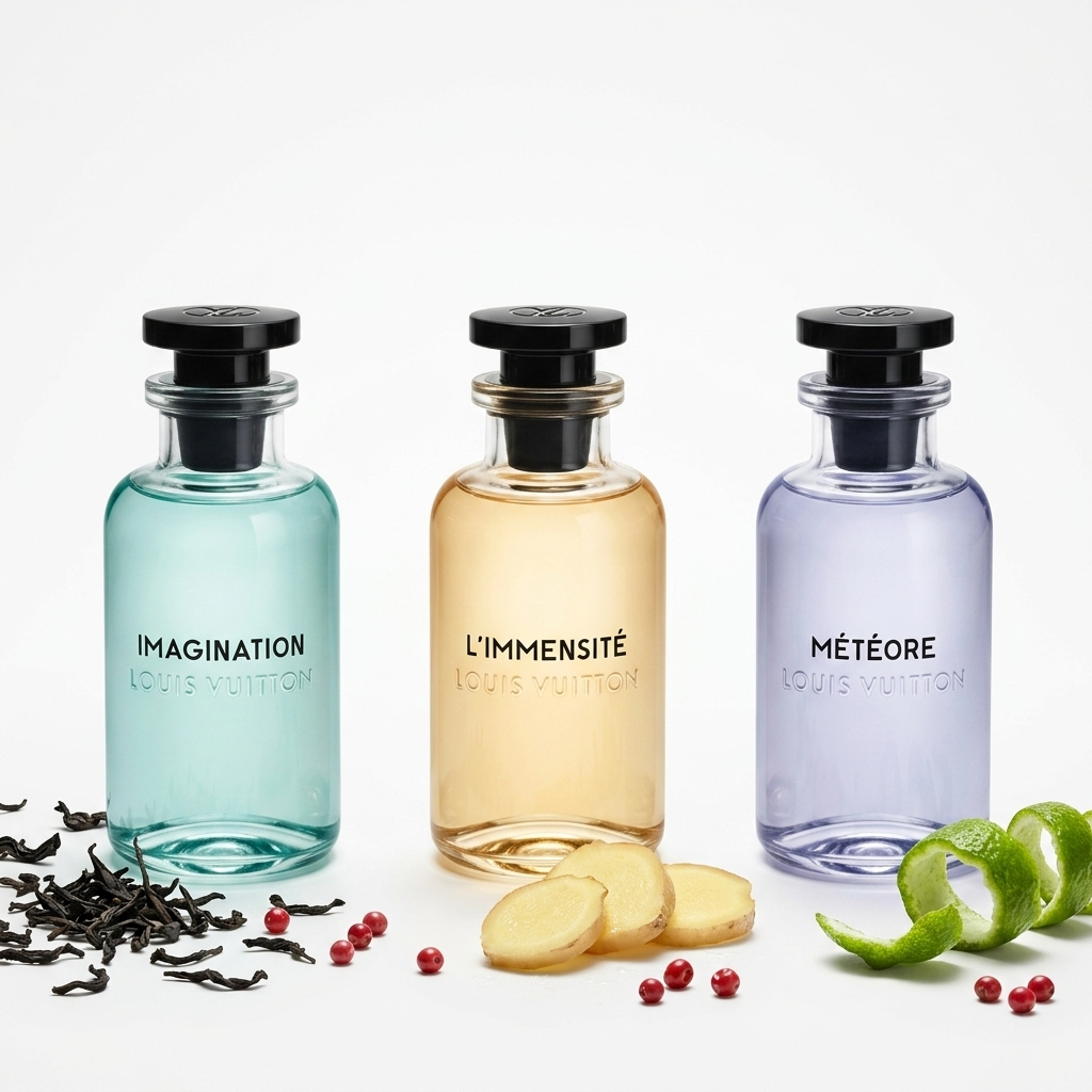 Louis Vuitton Discovery Set 2 Imagination, L'Immensité ja Météore parfüümipudelid tsitrusviljade ja vürtsidega
