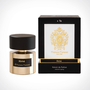 Tiziana Terenzi Kirke Extrait de Parfum kvepalų buteliukas ir dėžutė – vaisinis gurmaniškas italų nišinis aromatas, Aroma Tale