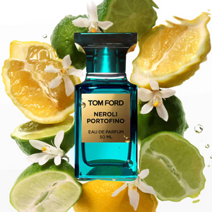 Tom Ford Neroli Portofino EDP kvepalų buteliukas – gaivus Viduržemio jūros stiliaus citrusinis kvapas, Aroma Tale